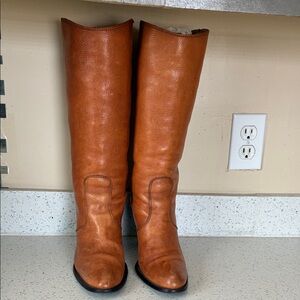Classic Tan Leather Heeled Boots
